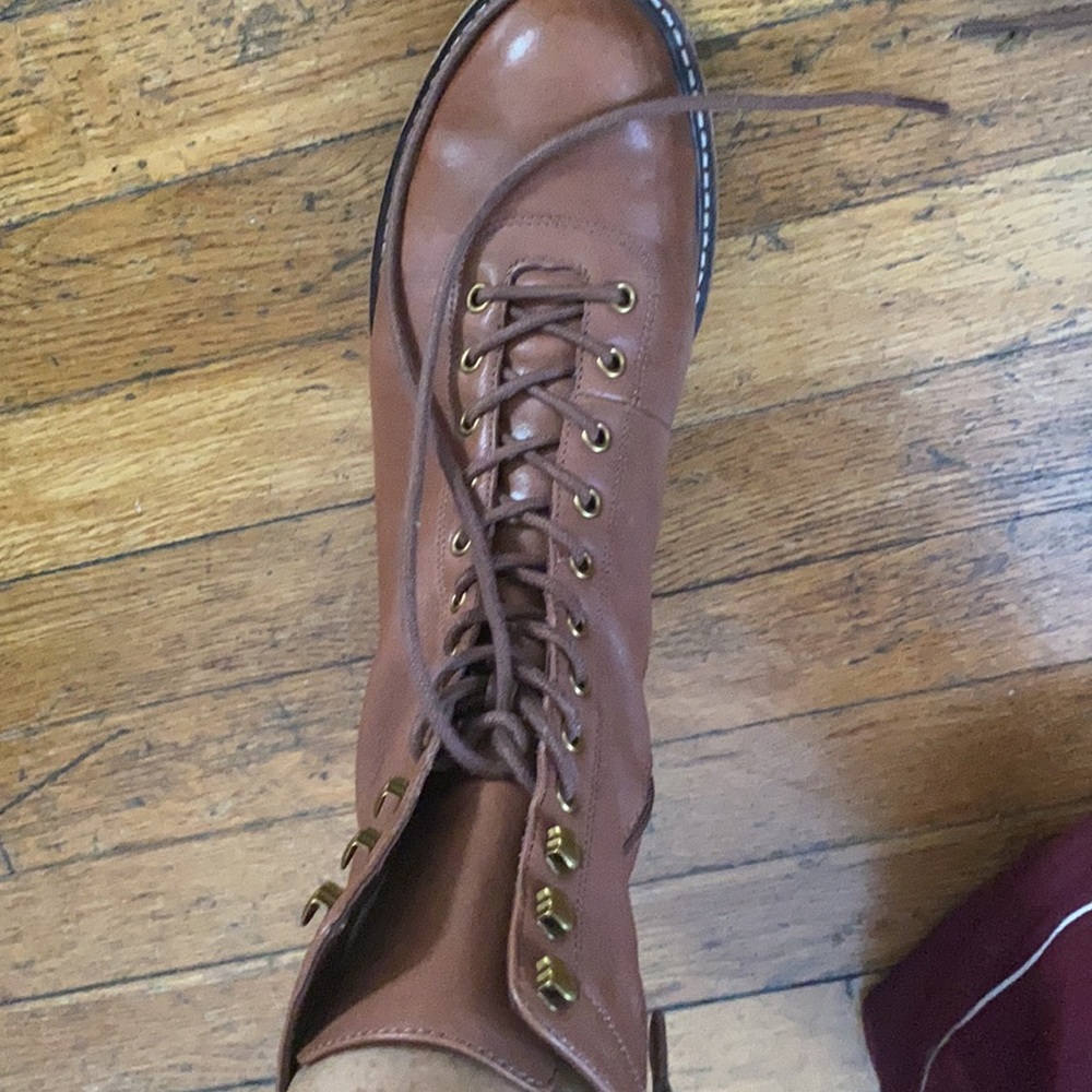 J. Crew brown leather combat boot